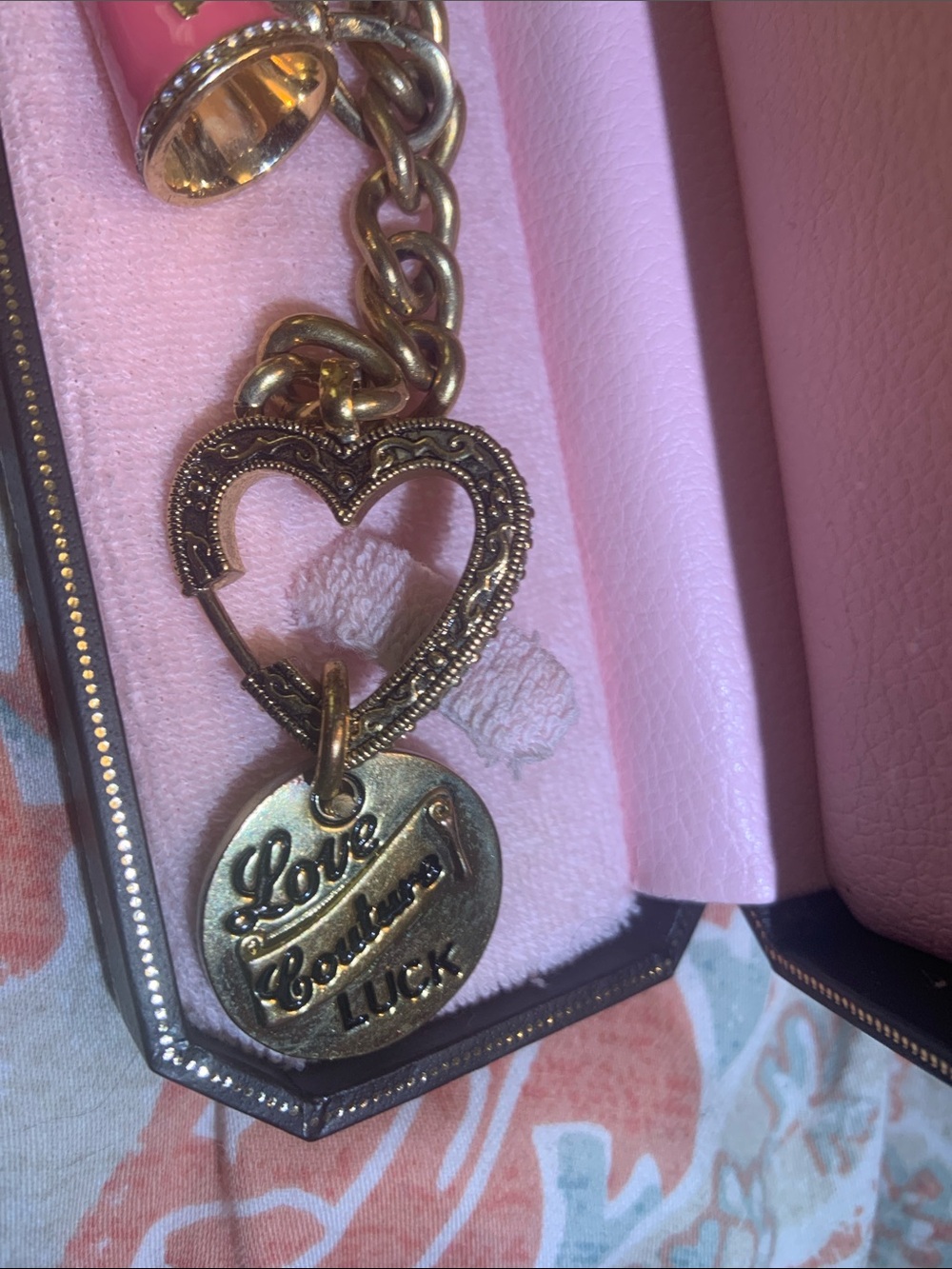 Juicy Couture Gold-Tone Charm Bracelet with Pink Megaphone & White Sneaker - Picture 11 of 13
